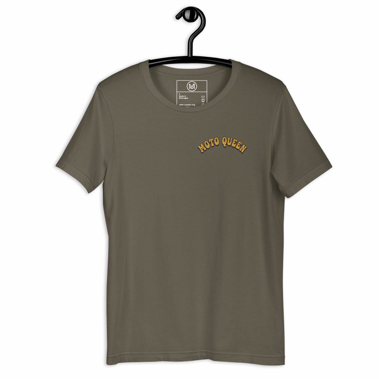 Biker T-Shirt „Moto Queen“ – Schriftzug vorne, großer Backprint im Retro Style