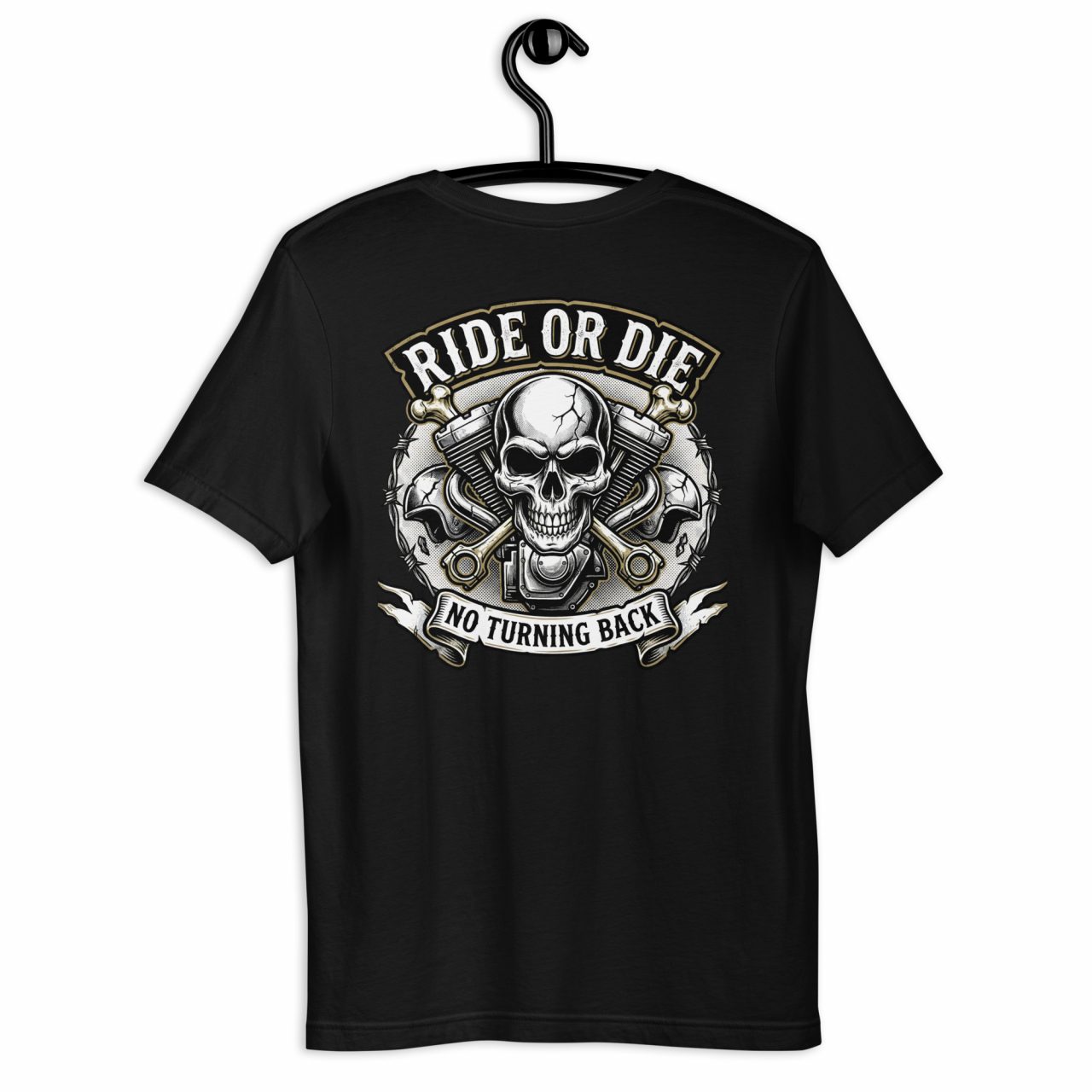 Biker T-Shirt „Ride or Die“ – Kleiner Frontprint, großer Backprint