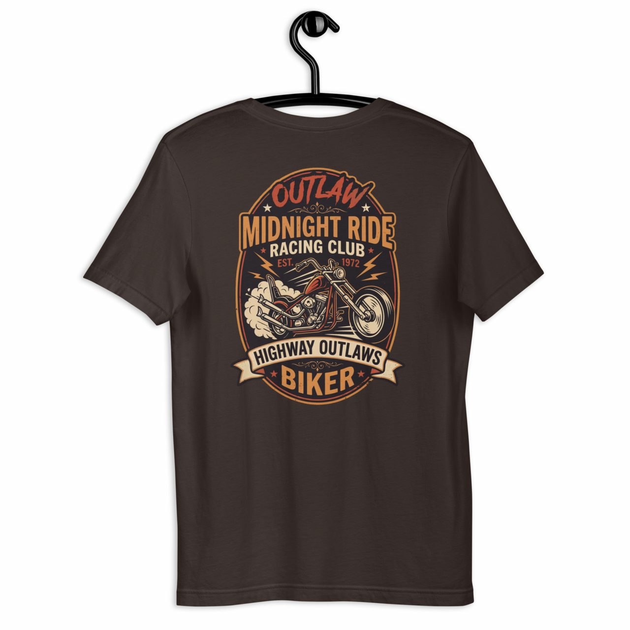 Biker T-Shirt „Outlaw – Midnight Ride“ – Front & Backprint