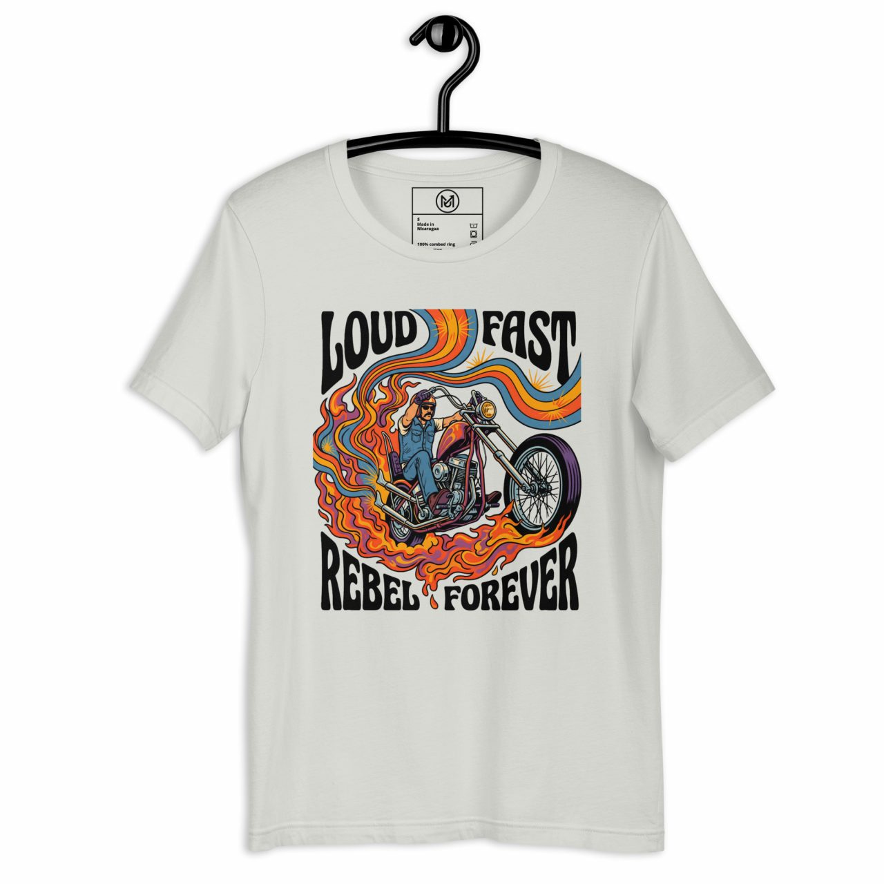 Biker T-Shirt „Loud Fast Rebel Forever“ – Großer Frontprint