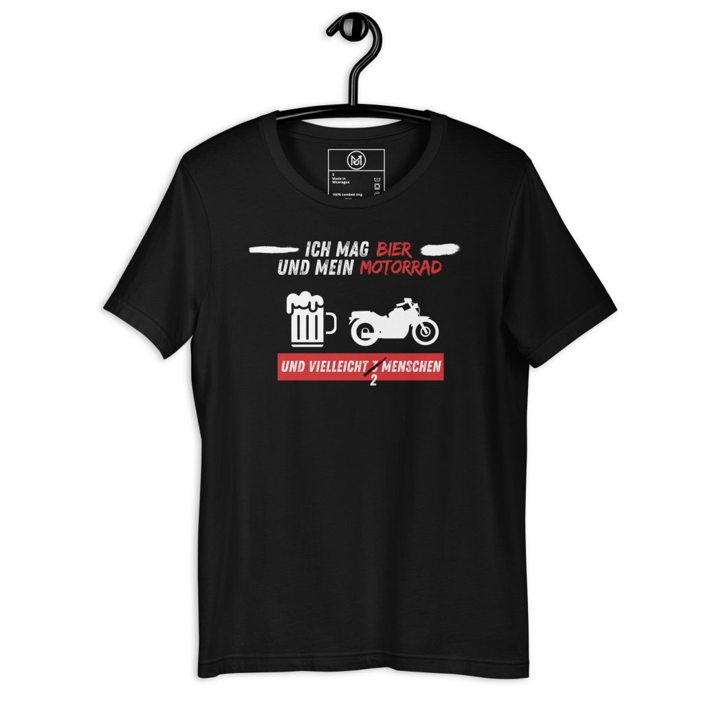 Biker T-Shirt „Ich mag Bier und mein Motorrad“ – Ehrlich, direkt, unverfälscht