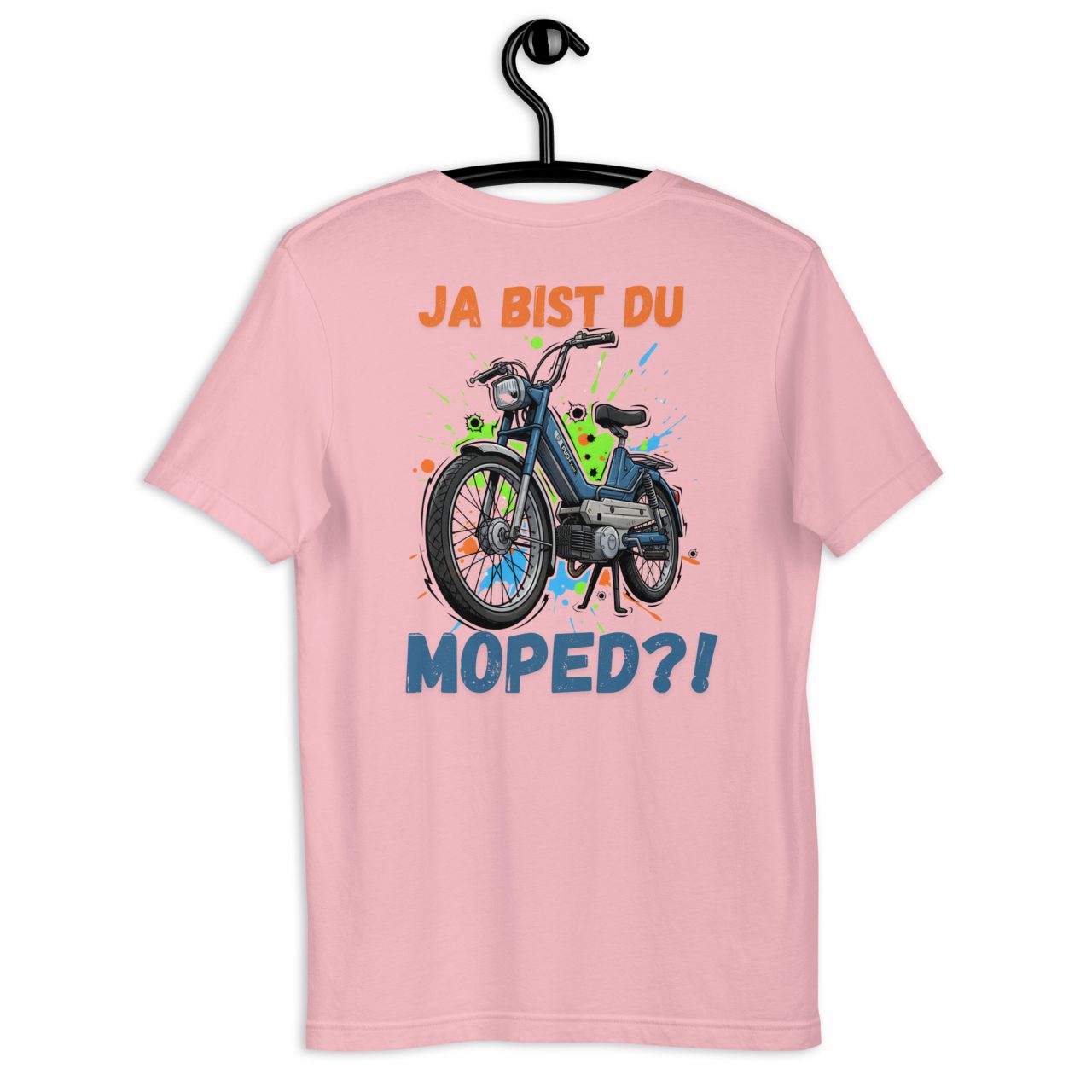 Biker T-Shirt „Ja bist du Moped“ – Backprint Statement & Frontprint
