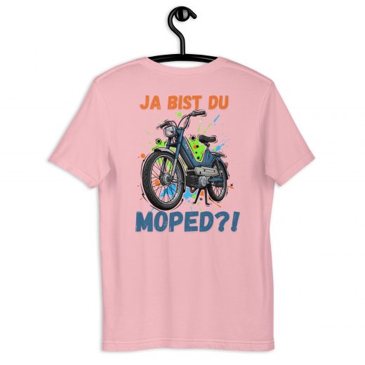 Biker T-Shirt „Ja bist du Moped“ – Backprint Statement & Frontprint