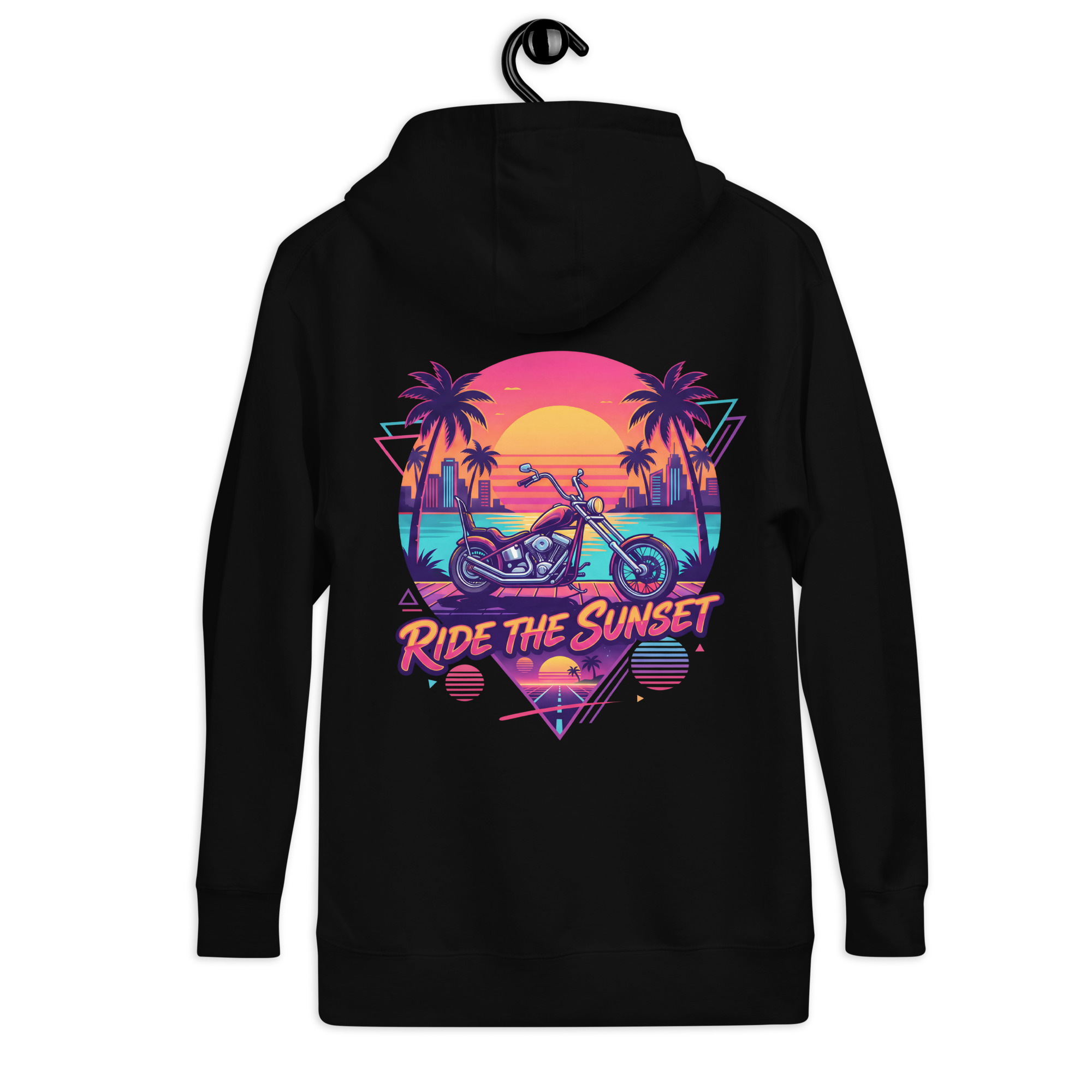 Retro Motorrad Hoodie im Miami Beach Style – Bild 3