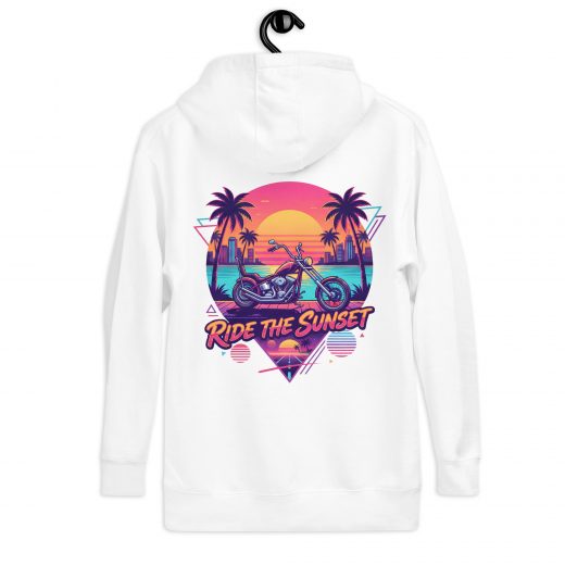 Retro Motorrad Hoodie im Miami Beach Style