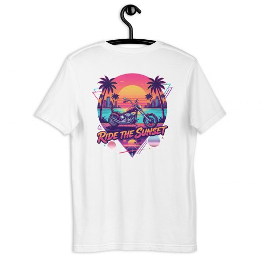 Retro Sunset Biker Shirt im Miami Beach Style