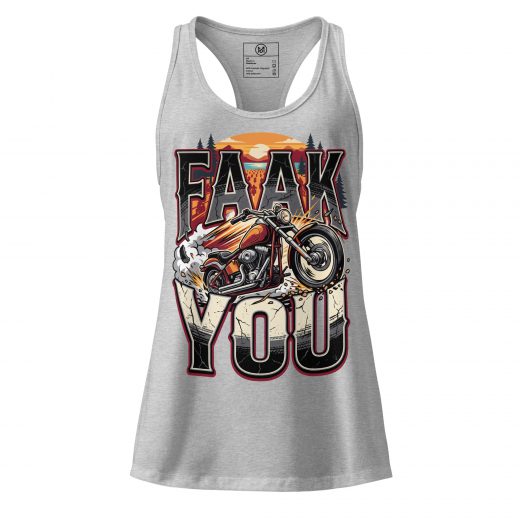 FAAK YOU Racerback-Oberteil – Motorrad Top für Bikerinnen