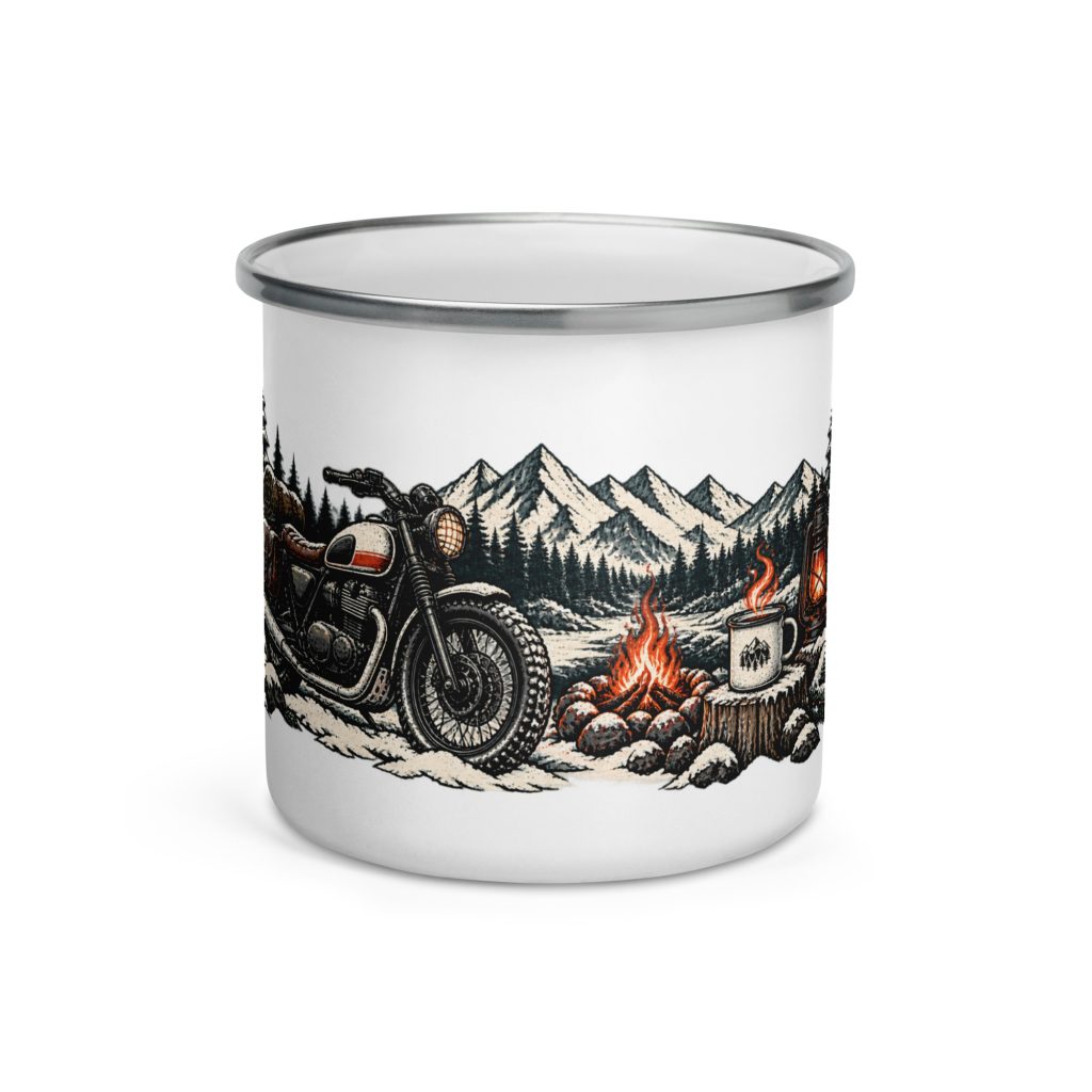Biker Emaille Tasse – gemacht für kalte Touren und warme Getränke